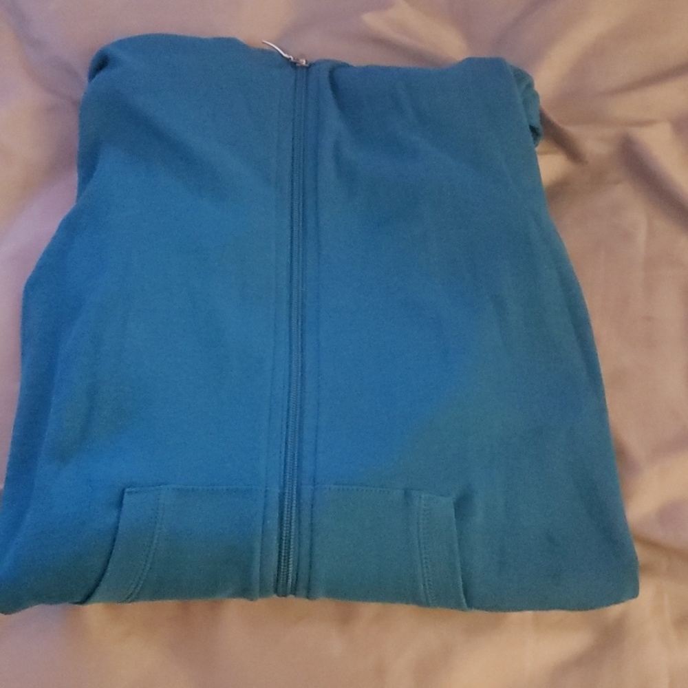 Blue hooded zipup